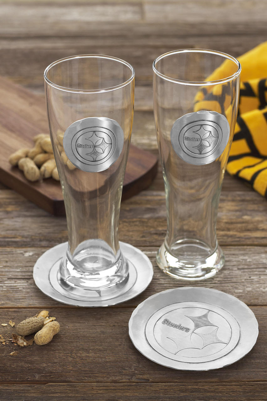 Pittsburgh Steelers 2-Piece Pilsner Glass Set (Aluminum)