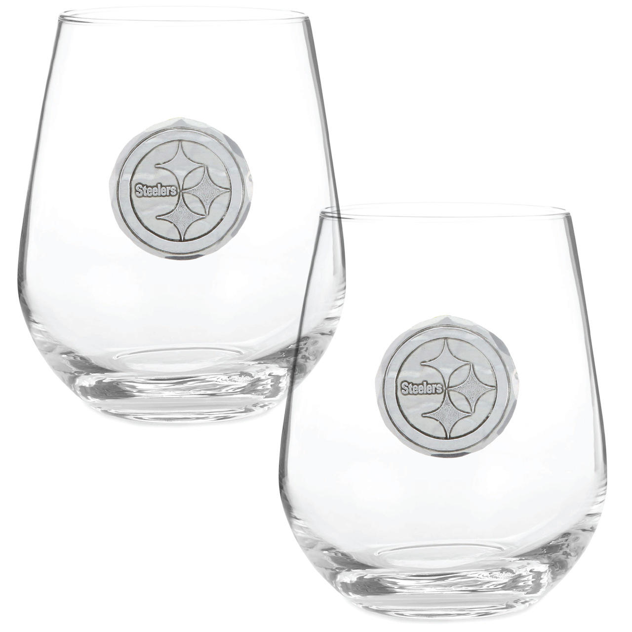 Pittsburgh Steelers 2-Piece Stemless Wine Glass Set (Aluminum)