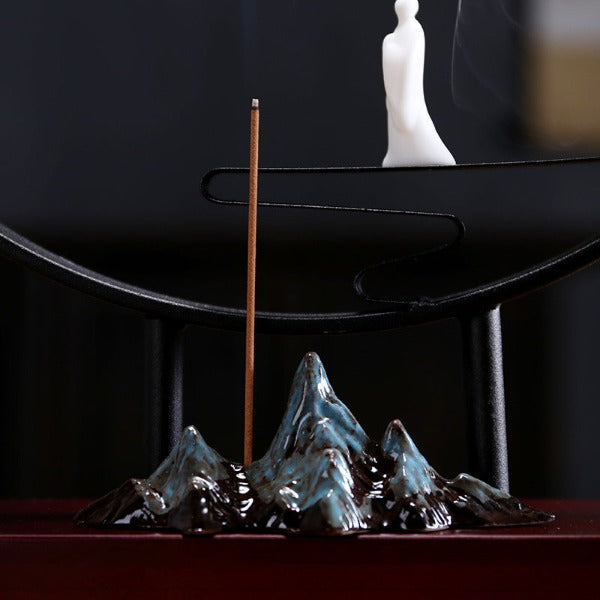 Buddha Large Incense Holder With Hanging Metal Lotus