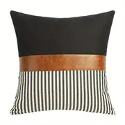 Faux Leather Stitching Pattern Pillow Case - 1pc Boho Decor