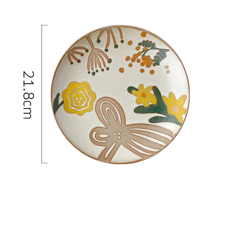 Hand-painted Ceramic Tableware with Countryside Flowers