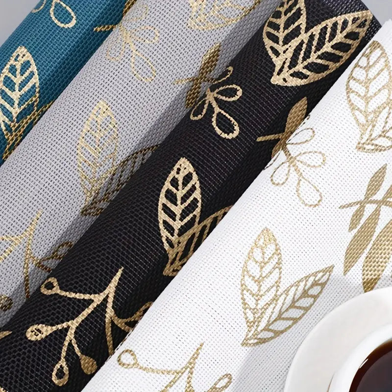 Single Rectangular PVC Table Mat with Leaf Print