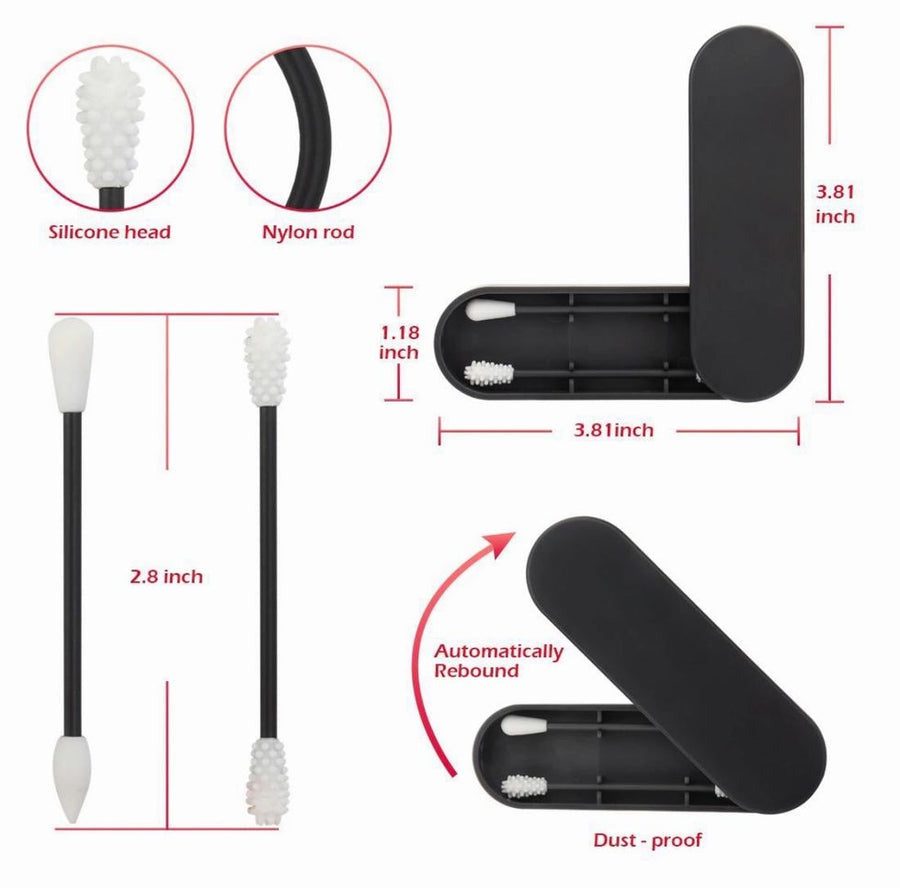Reusable Silicone Cotton Swab -2 Pack