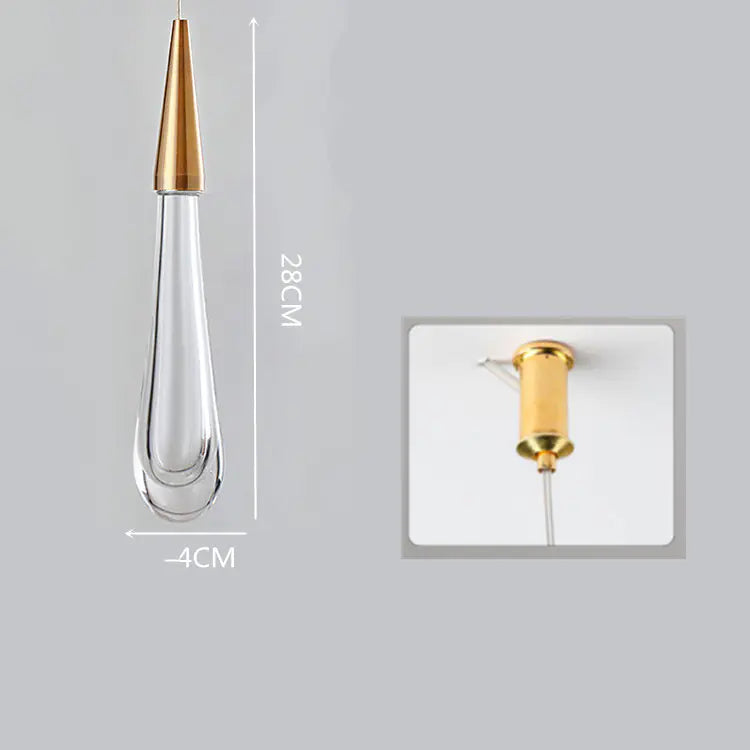 Modern LED Crystal Raindrop Staircase Chandelier