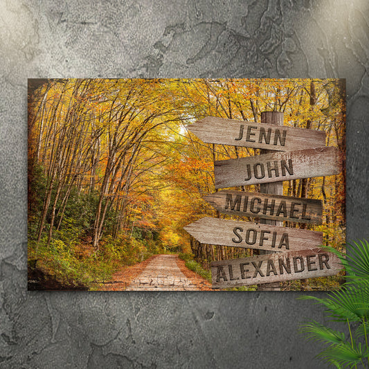 Autumn Road Family Name Sign