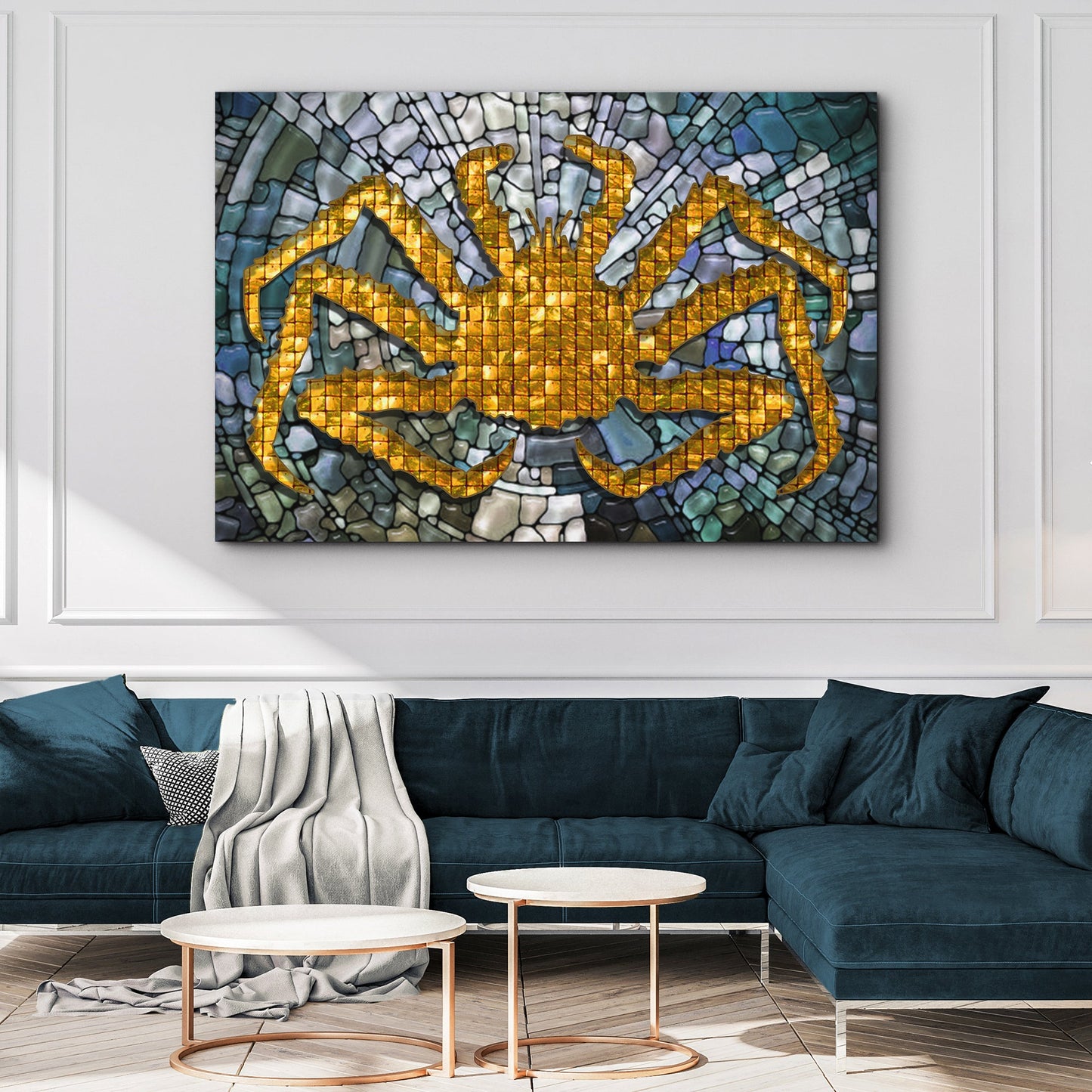 King Crab Mosaic Décor Canvas Wall Art