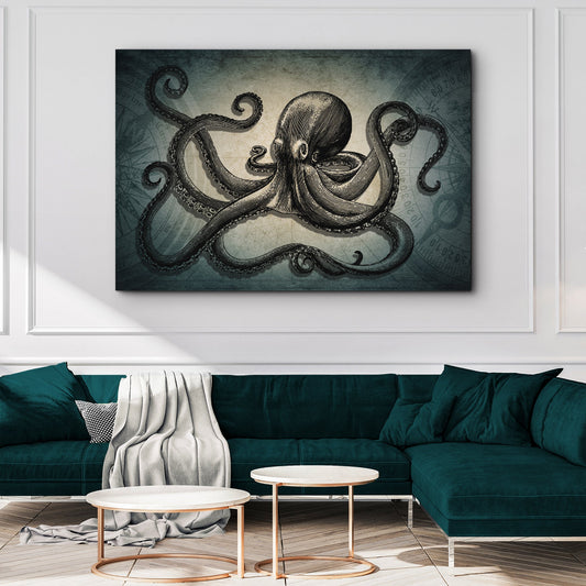 Octopus Coastal Canvas Wall Art