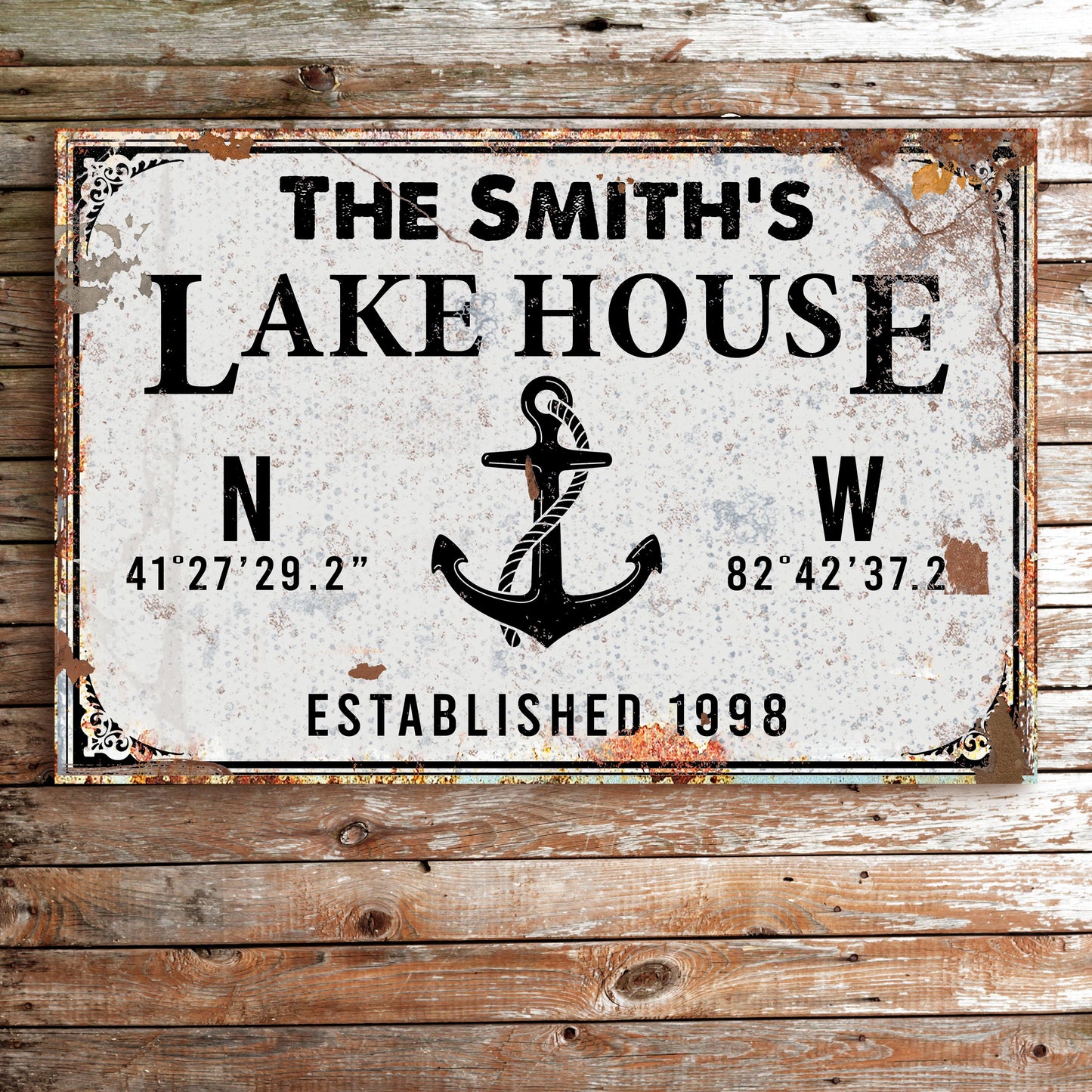 Family Lake House Anchor Sign