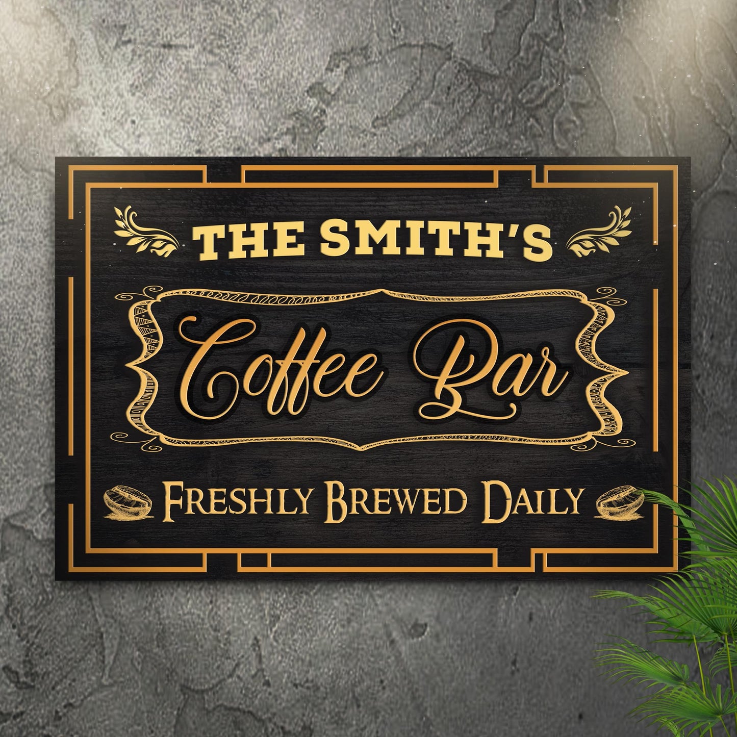 Coffee Bar Freshly Brewed Daily Sign