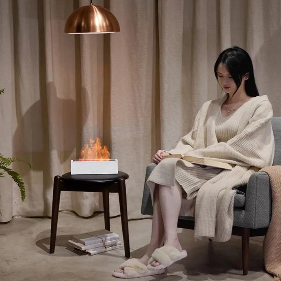 200ml Flame Humidifier Aromatic Essential Oil Electric Ultrasonic Diffuser