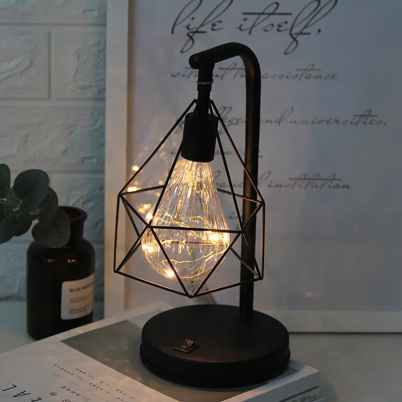 LED Iron Art Table Lamp for Home Decor and Christmas