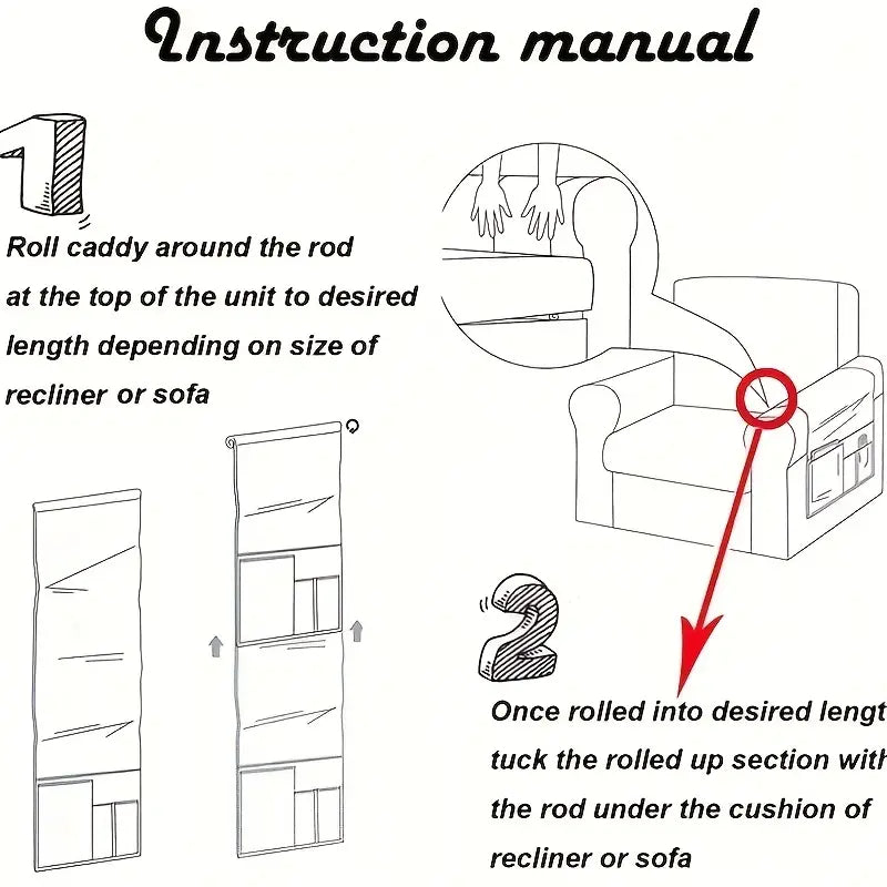 Sofa Armrest Organizer Pouch for Remote Control Storage